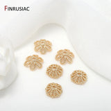 14k Plated Brass Small Flower Bead Caps for DIY Craft - Pack of 8