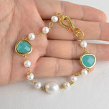 Baroque Pearl Crystal Bracelet