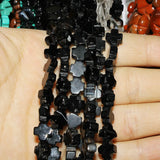 8X8X4mm Natural Stone Loose Beads Strand Cross Shape DIY Bracelet Necklace