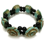 Antique Flower Shaped Turquoise Bracelet 8 inches