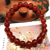 8mm Carnelian Red Agate Bracelet 18.5-19 cm AA Grade Natural Stone Strong Shine