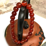 8mm Carnelian Red Agate Bracelet 18.5-19 cm AA Grade Natural Stone Strong Shine