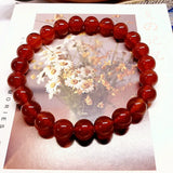 8mm Carnelian Red Agate Bracelet 18.5-19 cm AA Grade Natural Stone Strong Shine