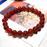 8mm Carnelian Red Agate Bracelet 18.5-19 cm AA Grade Natural Stone Strong Shine