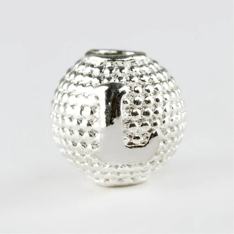 8mm Silver Metal Case Rosary Letter