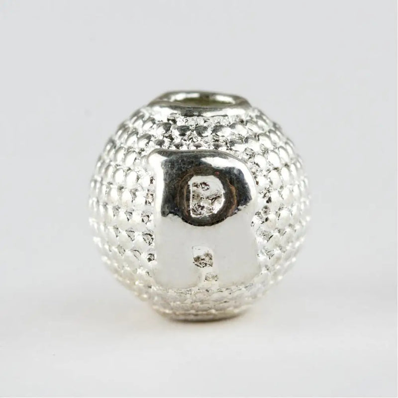 8 mm Silver Metal Case Rosary Letter