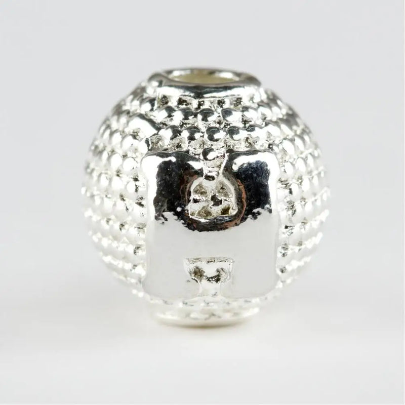 8mm Silver Metal Case Rosary Letter