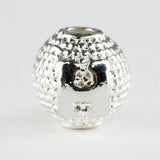 8mm Silver Metal Case Rosary Letter