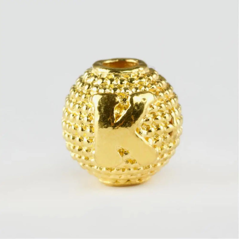 8mm Yellow Metal Rosary Letter