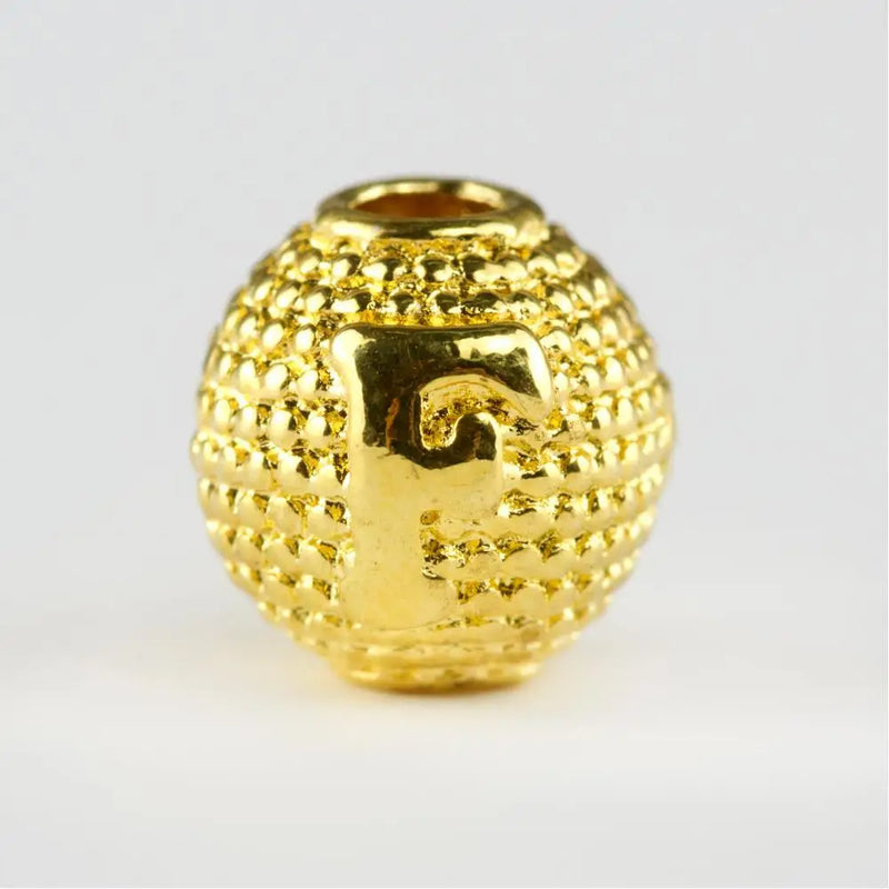 8 mm Yellow Metal Case Rosary Letter