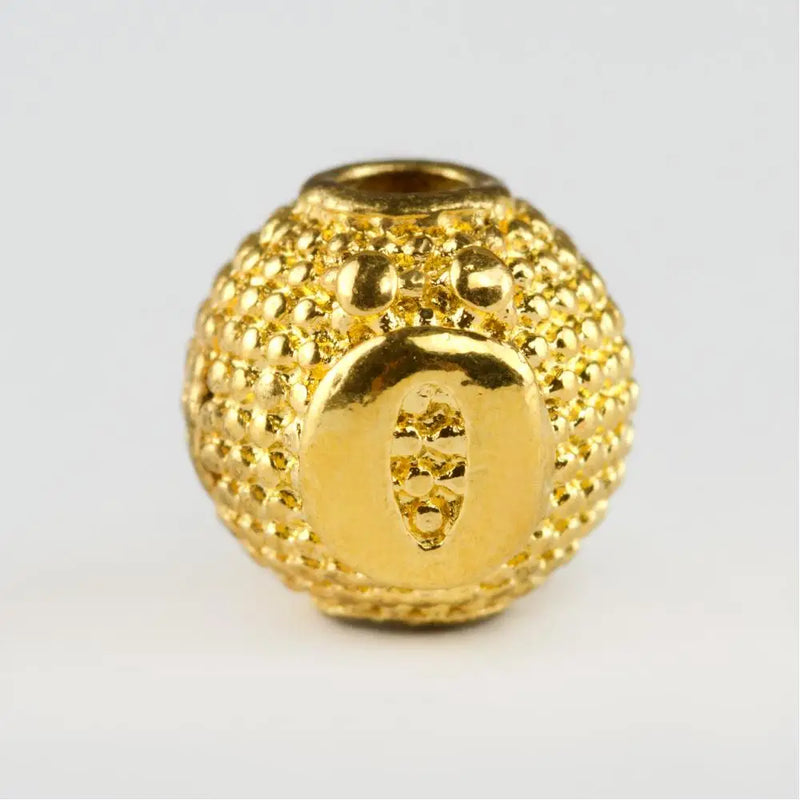 8mm Yellow Metal Case Rosary Letter
