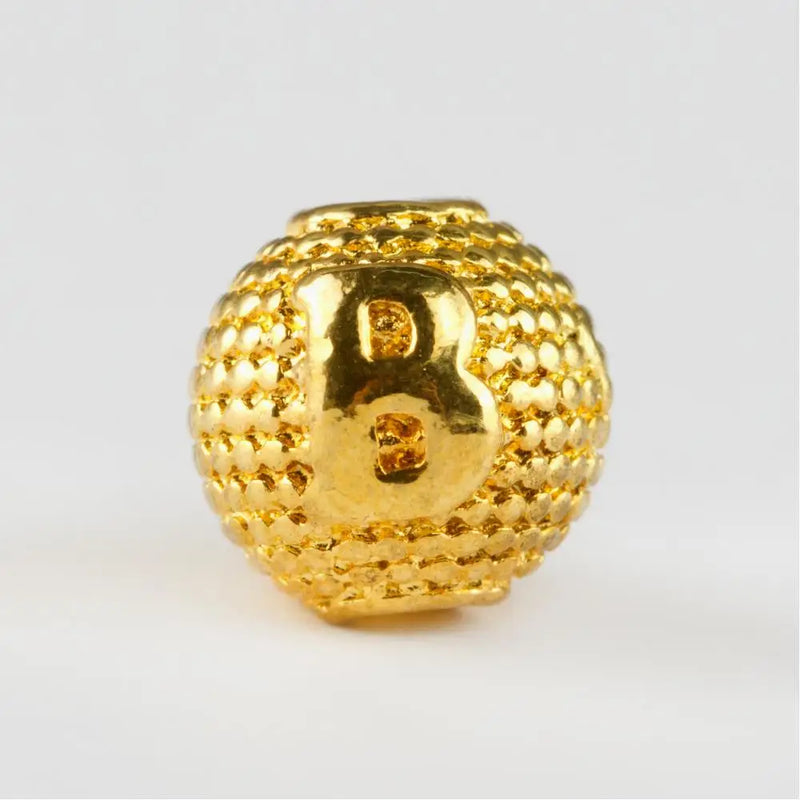 8mm Yellow Metal Case Rosary Letter