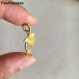 8 pcs Brass Flower Charms 18*25mm DIY Supplies