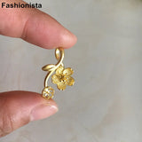 8 pcs Brass Flower Charms 18*25mm DIY Supplies