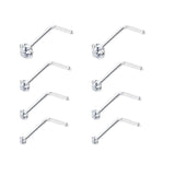 925 Sterling Silver Clear CZ Nose Rings & Studs for Men Women 22g