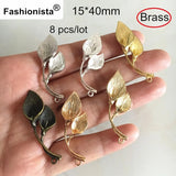 8 pcs Brass Calla Lily Pendant, 15*40mm, Bronze/Gold/Silver/Steel-color