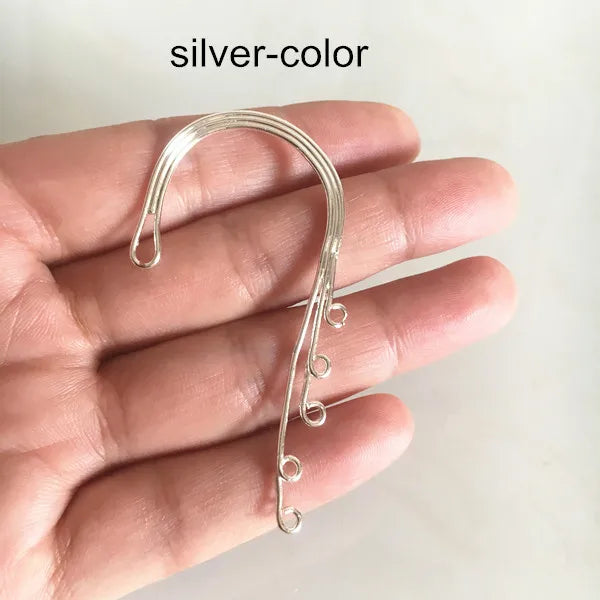 8 pcs Brass Filigree Earrings Hook Jewelry Making DIY Silver-color