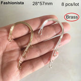 8 pcs Brass Filigree Earrings Hook Jewelry Making DIY Silver-color