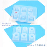 8pc Clear Silicone Ring Mould For Epoxy Resin Real Flower Jewelry