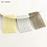 8pcs 31x49mm Metal/White Hair Combs Hairwear DIY