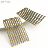8pcs 31x49mm Metal/White Hair Combs Hairwear DIY