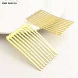 8pcs 31x49mm Metal/White Hair Combs Hairwear DIY