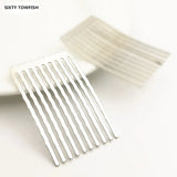 8pcs 31x49mm Metal/White Hair Combs Hairwear DIY