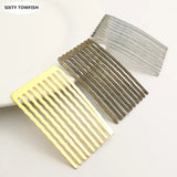 8pcs 31x49mm Metal/White Hair Combs Hairwear DIY