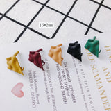 8-Piece Silver Needle Alloy Spray Painted Stud Earrings