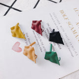 8-Piece Silver Needle Alloy Spray Painted Stud Earrings