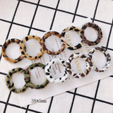 Leopard Fabric Circle Earrings for Autumn/Winter
