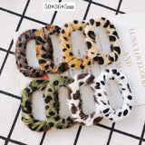 Leopard Fabric Circle Earrings for Autumn/Winter