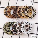 Leopard Fabric Circle Earrings for Autumn/Winter