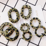 Leopard Fabric Circle Earrings for Autumn/Winter