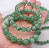 8" AAAAA Green Fluorite Feather Crystal Stretch Bracelet