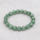 8" AAAAA Green Fluorite Feather Crystal Stretch Bracelet