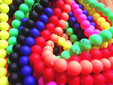 8 Colors Fluorescent Iridescent Round Glass Beads