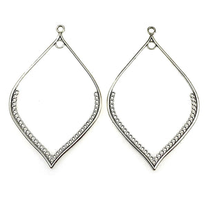 8 x Antique Silver Large Water Drop Shape Charms Pendants 80x49mm
