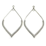 8 x Antique Silver Large Water Drop Shape Charms Pendants 80x49mm