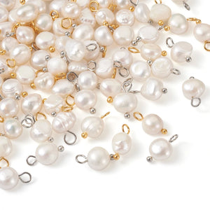 Natural Freshwater Pearl Charms Pendants for Jewelry Making