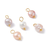 Natural Freshwater Pearl Charms Pendants for Jewelry Making