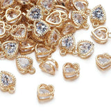 CZ Rhinestone Heart Charms for DIY Jewelry Making
