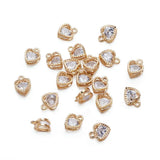 CZ Rhinestone Heart Charms for DIY Jewelry Making