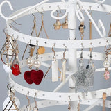 4 Tier Round Rotating Earrings Jewelry Holder Stand Organizer