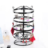 4 Tier Round Rotating Earrings Jewelry Holder Stand Organizer