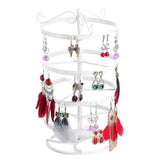 4 Tier Round Rotating Earrings Jewelry Holder Stand Organizer