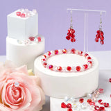 Valentine Glass Beads 80~560pcs/Box Heart/Round Jelly DIY Jewelry Making
