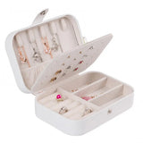 Double-layer portable women's jewelry box ring earring storage box