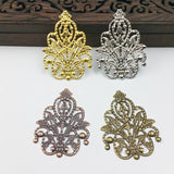 80 PCS Metal Filigree Flowers Crown Charms DIY Components