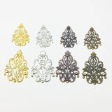 80 PCS Metal Filigree Flowers Crown Charms DIY Components